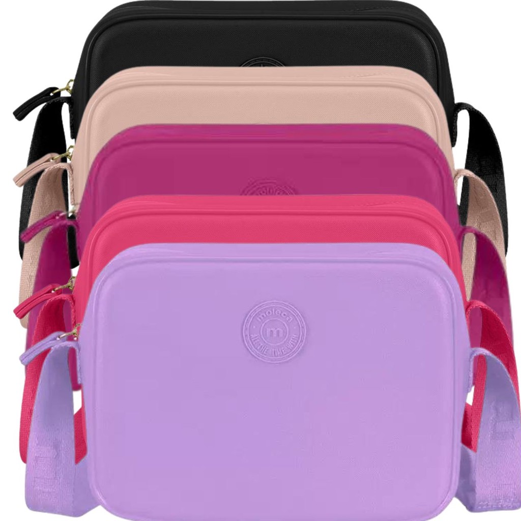 Bolsa Feminina  Moleca Transversal Quadrada Borracha Tira Colo Cores ORIGINAL em Oferta na Shopee