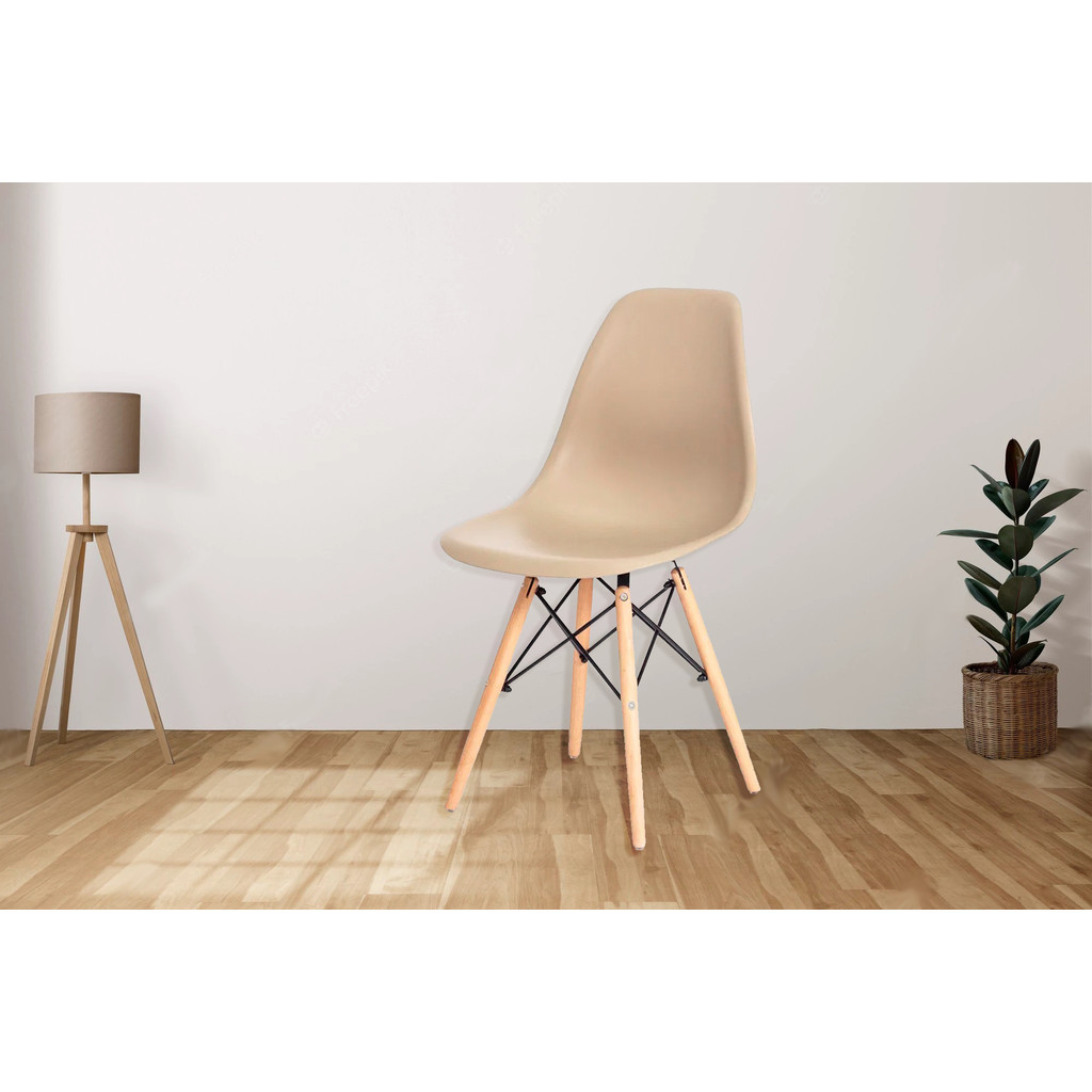 Cadeira Charles Eames Eiffel Nude Polipropileno Cozinha Sala de Estar Jantar Mesa Jantar