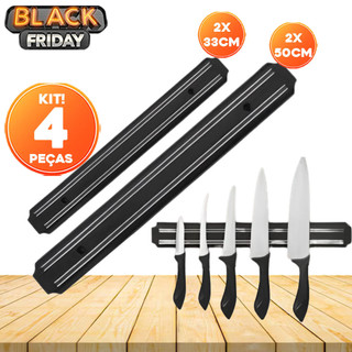 Kit 4 Barras Magnéticas 33cm e 50cm – Suporte para Facas, Ferramentas e de Cozinha com Imã Forte aproveite