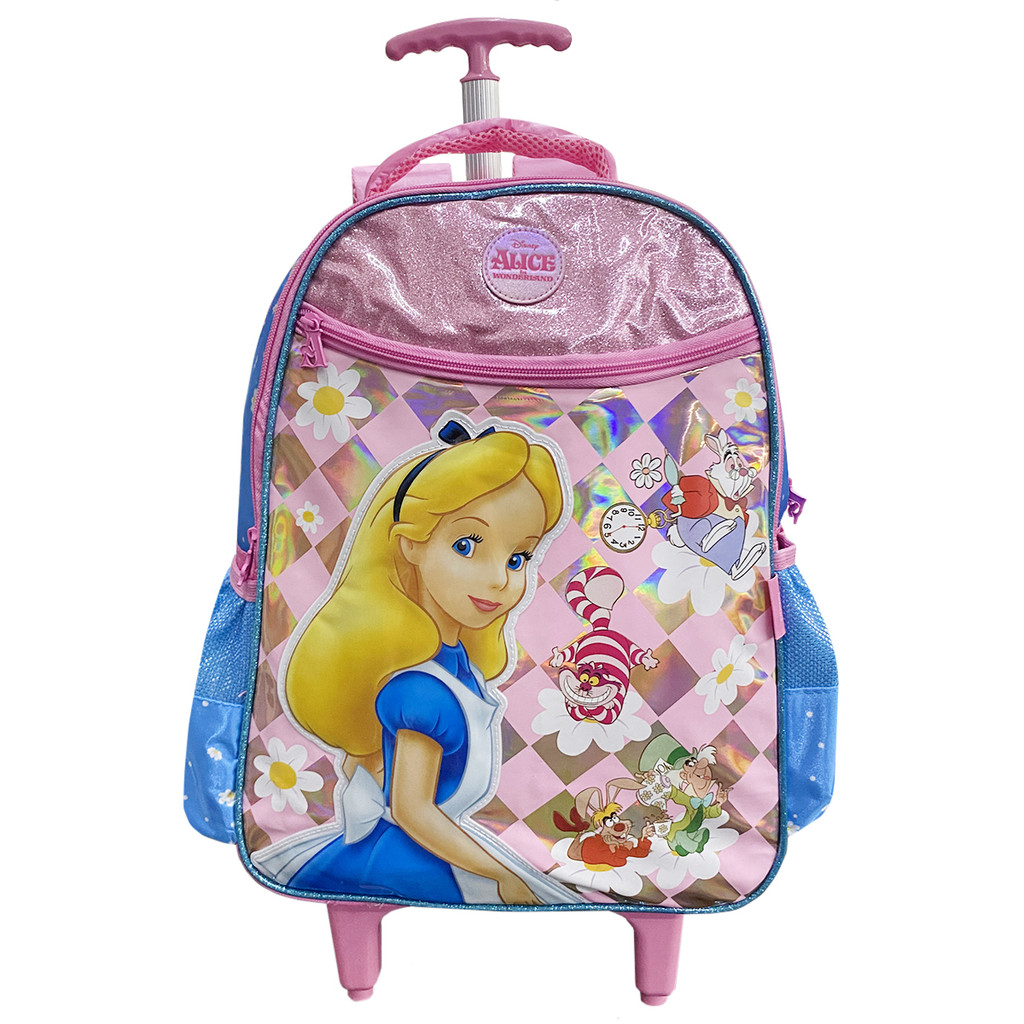 Mochila Alice No País Das Maravilhas Escolar De Rodinhas Infantil Meninas Disney Desenho Filme Aulas Alice In Wonderland