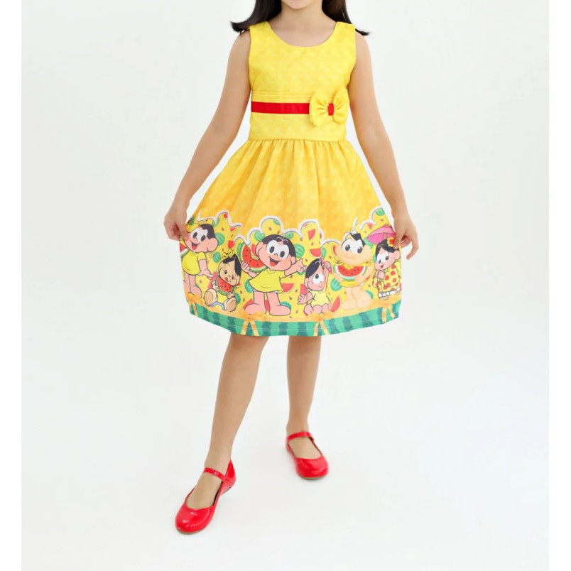 VESTIDO TEMÁTICO MAGALI INFANTIL MENINA,TAMANHO DE 2 A 3 ANOS