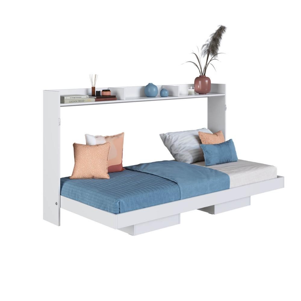 Cama Articulada Solteiro Horizontal com 2 Nichos 1 Prateleira CH1080 80cm Branco - Art In Móveis em Oferta na Shopee