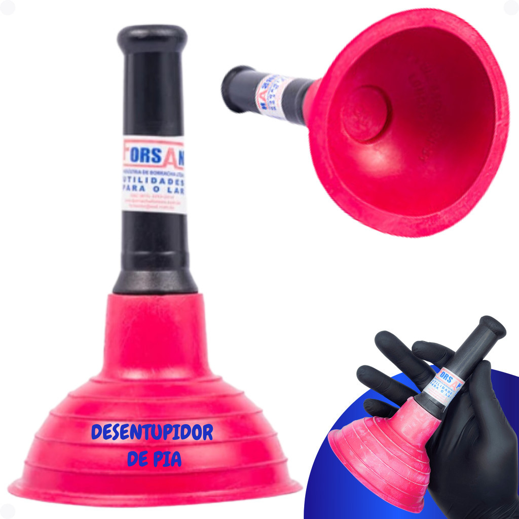 Desentupidor De Pia Tanque Ralo Forsan Sugador Borracha Cozinha Original em Oferta na Shopee