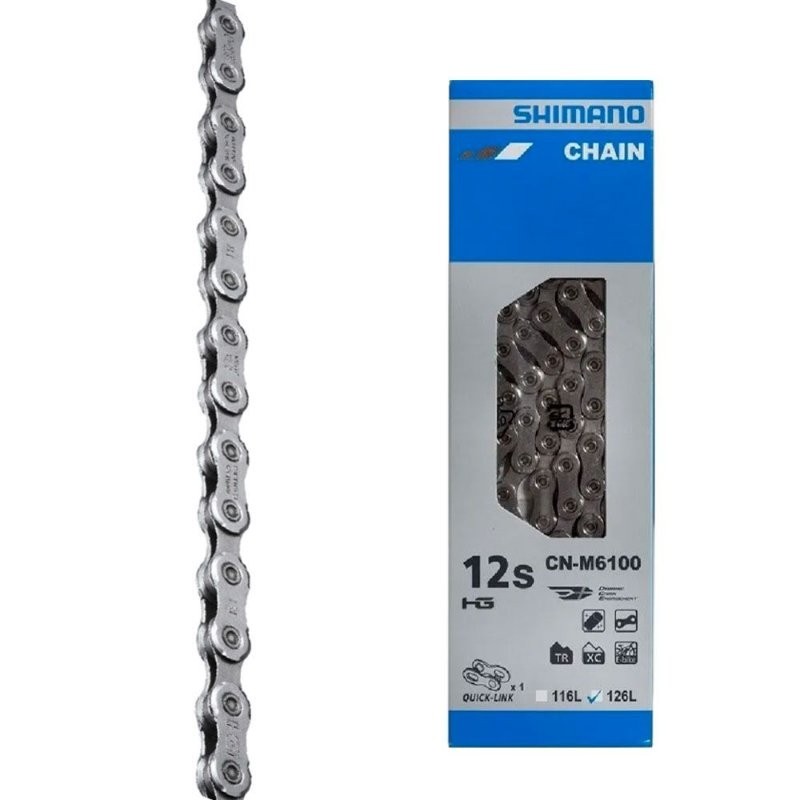 Corrente Bicicleta Shimano Deore M6100 12 Velocidades 126 elos Serve SLX XT XTR 12v