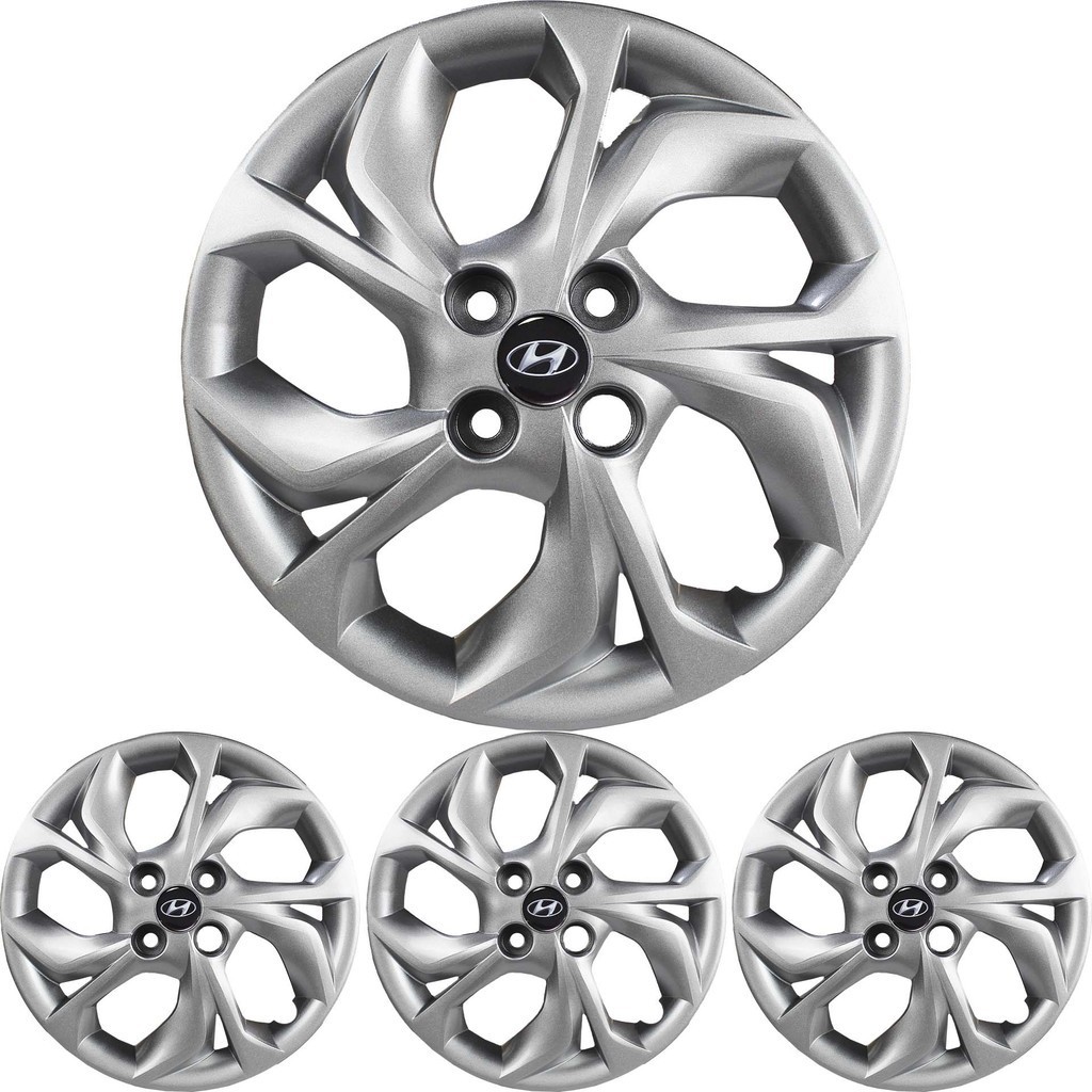 JG 4 Calota HB20 2020 Aro 15 Prata Metálico com Emblema em Oferta na Shopee