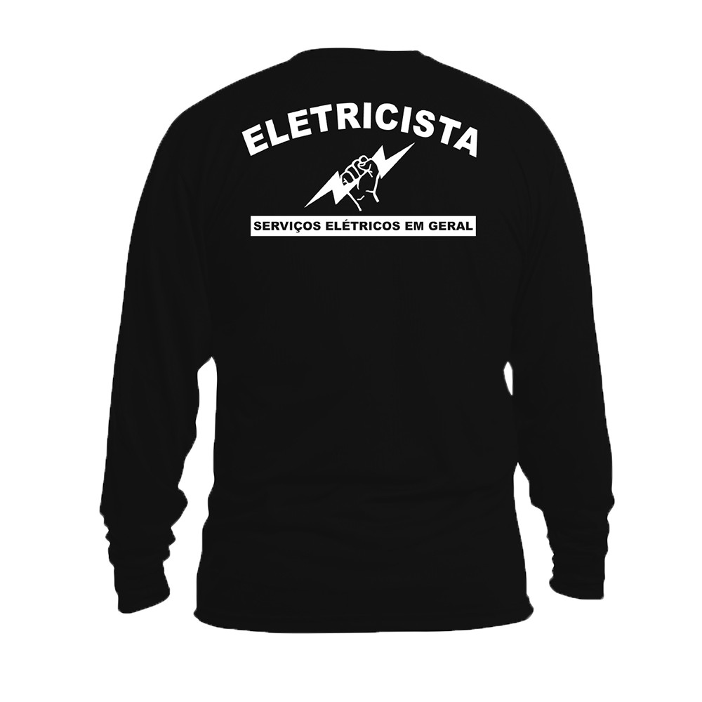Camiseta Eletricista Trabalho Uniforme Manga Longa Camisa
