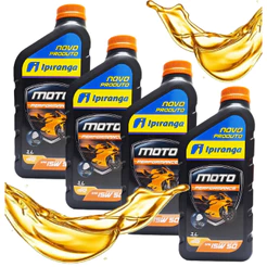 Kit Óleo Ipiranga 15W50 Semissintético Moto Performance 4 Tempos 4 Litros