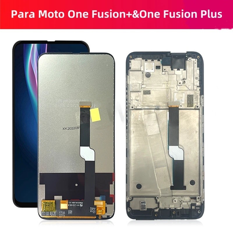 6.5" Vivid Tela Para Moto One Fusion+&One Fusion Plus Compativel XT2067 Frontal Display Com Aro Nova Lcd 100% Teste