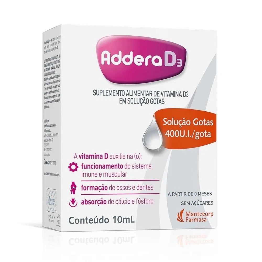 Addera D3 400UI Gotas 10ml em Oferta na Shopee