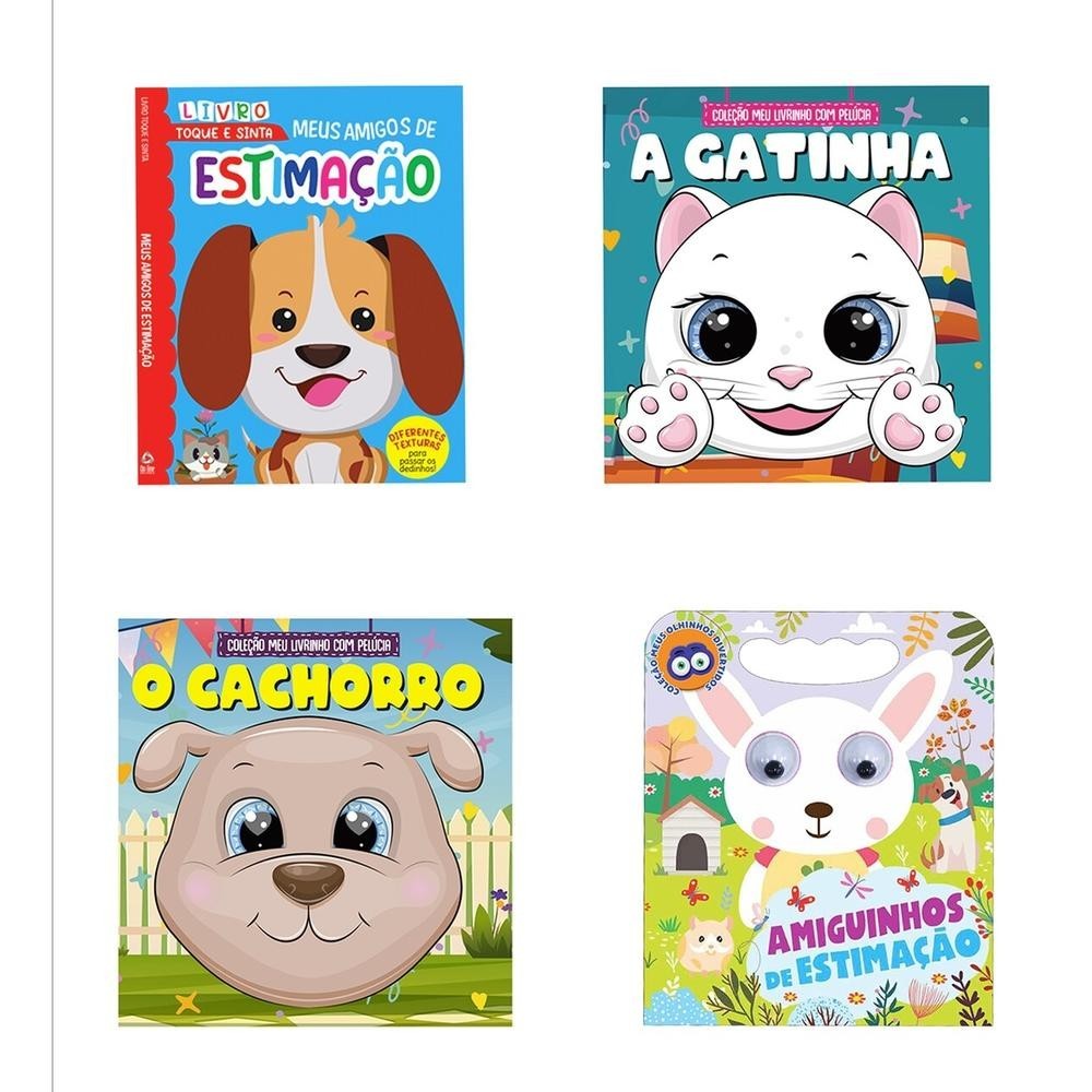 Coleção Infantil Bichinhos de Estimação - Kit com 4 Livrinhos em Oferta na Shopee