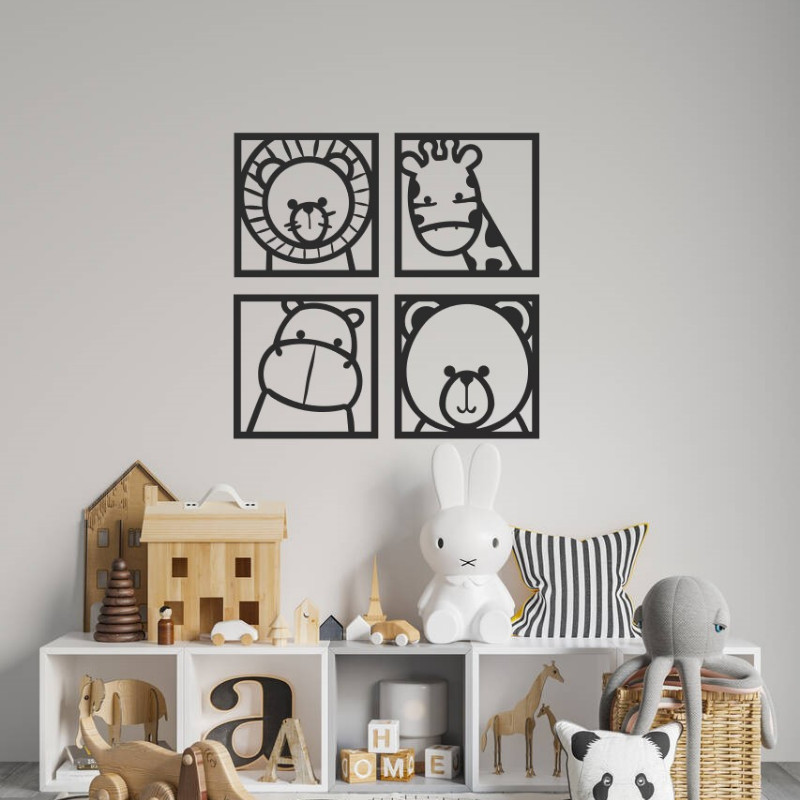 Quadro Decorativo Vazados Geometrico ZOOLOGICO Arte Minimalista  Decorar Parade Sala Quarto Cozinha Mural NENEM