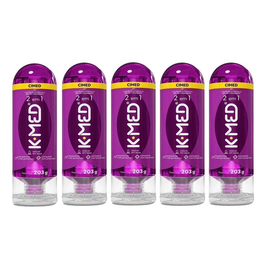 Kit K-Med 2 Em 1 Gel De Massagem E Lubrificante 5Un De 203g