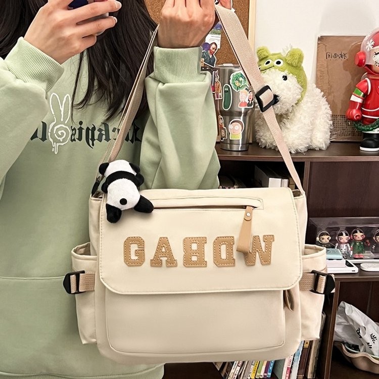 Bolsa feminina transversal  bolsa de ombro lona  grande capacidade de crossbody casual com zíper black friday em Oferta na Shopee