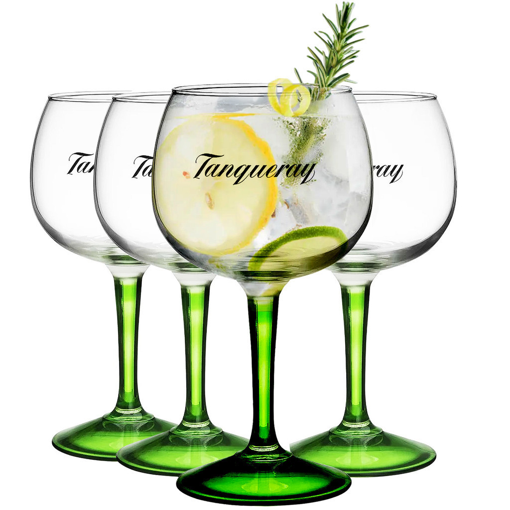 Jogo De Taças Para Gin Tônica Tanqueray Nadir 600ml Vidro Kit Com 4 Peças Original Drinks