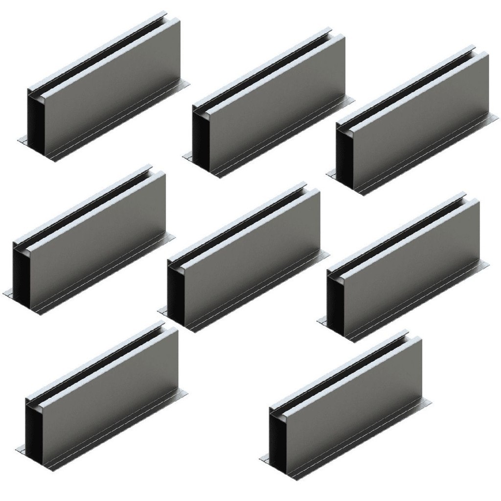Kit 08 Estrutura Suporte Mini Trilho Fixador Placa Painel Solar Alumínio e Inox Telha Metálica Perfil Master Fixação