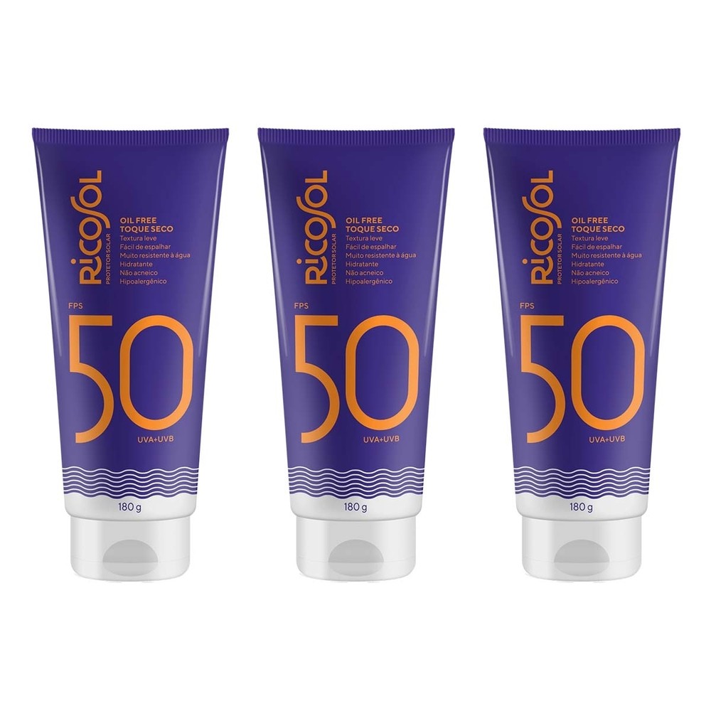Kit 3 und Ricosol Protetor Solar FPS 50 - 180 G em Oferta na Shopee