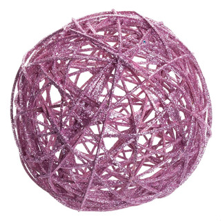 Enfeite Bola de Rattan Rosa - 1 unidade - Cromus - Rizzo em Oferta na Shopee