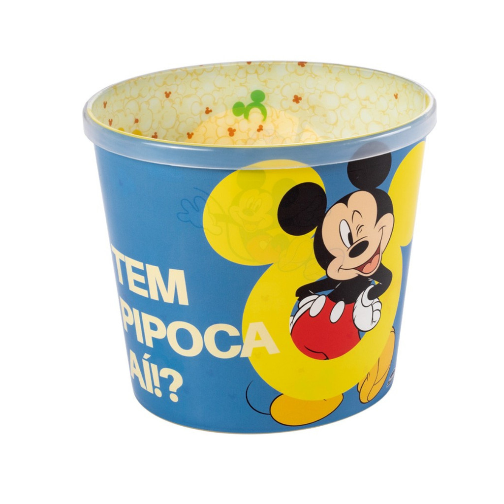 Balde para Pipoca Super Decorado Mickey Oval  2,1L Licenciado