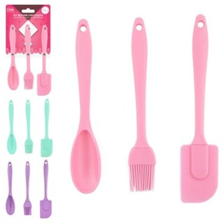 Utensílios Espátula, Pincel e Colher de Silicone 3pçs em Oferta na Shopee