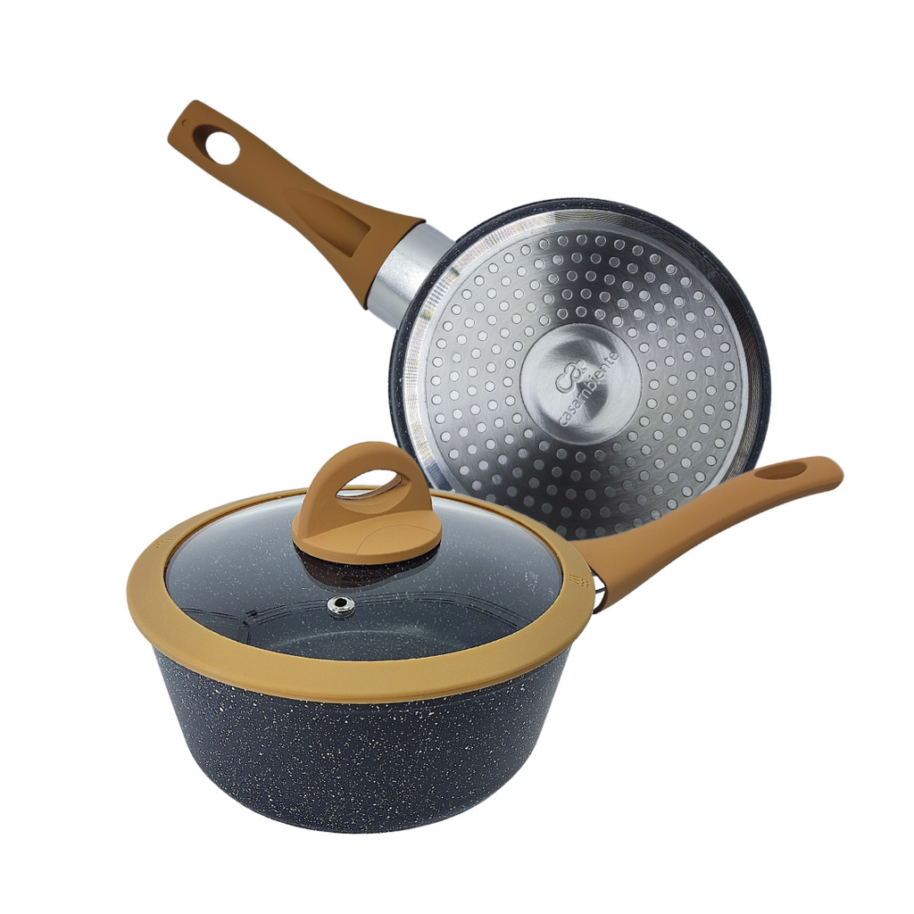 Panela De Indução Antiaderente Cerâmica 16cm Viena Preto em Oferta na Shopee