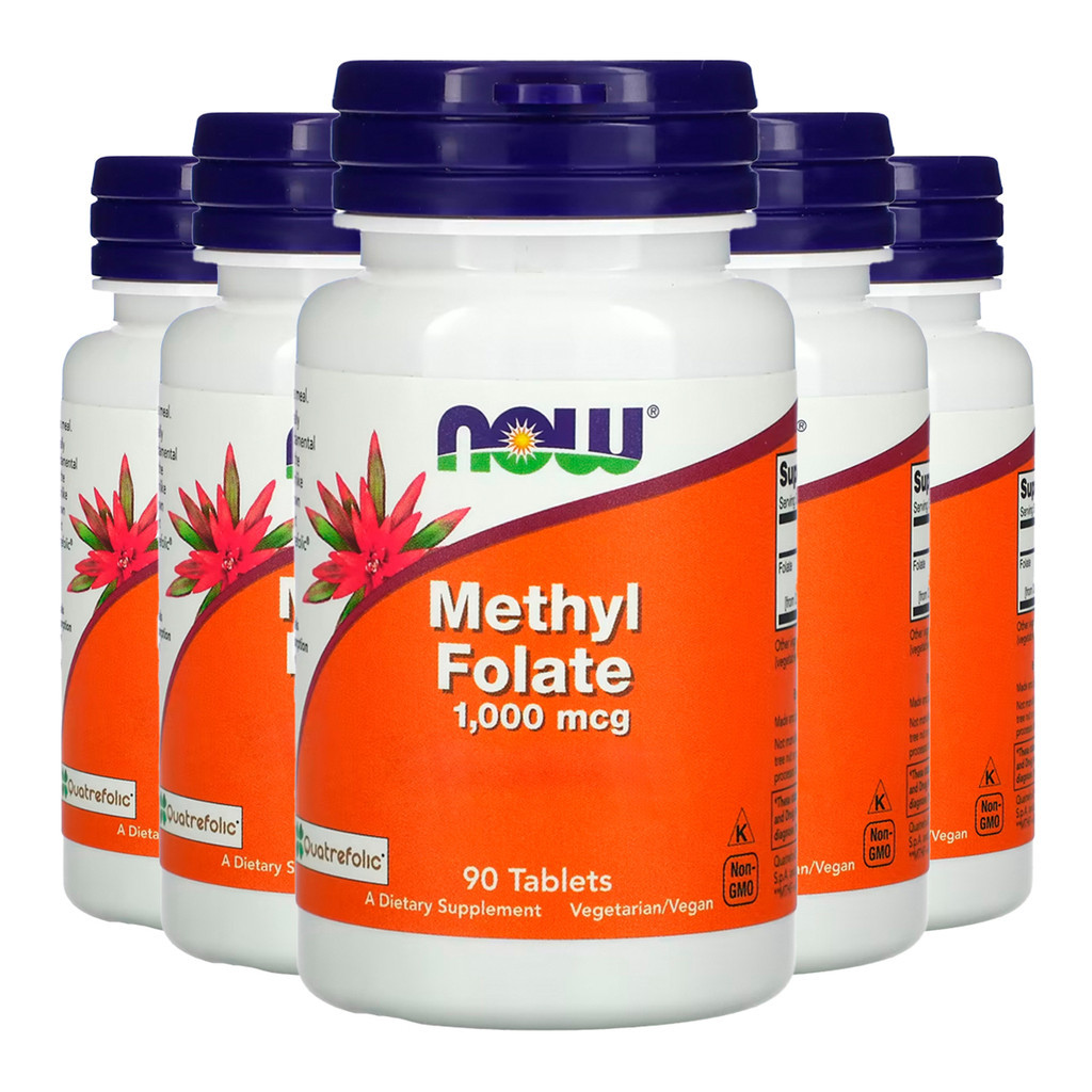 Kit 5x Metilfolato Methyl 1000mcg Now Foods 90 Tablets/Made in Usa