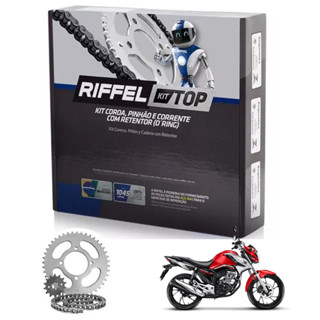 KIt Relação Transmissão Moto Honda Titan Fan Start 160 C/ Retentor Riffel Melhor kit em Oferta na Shopee
