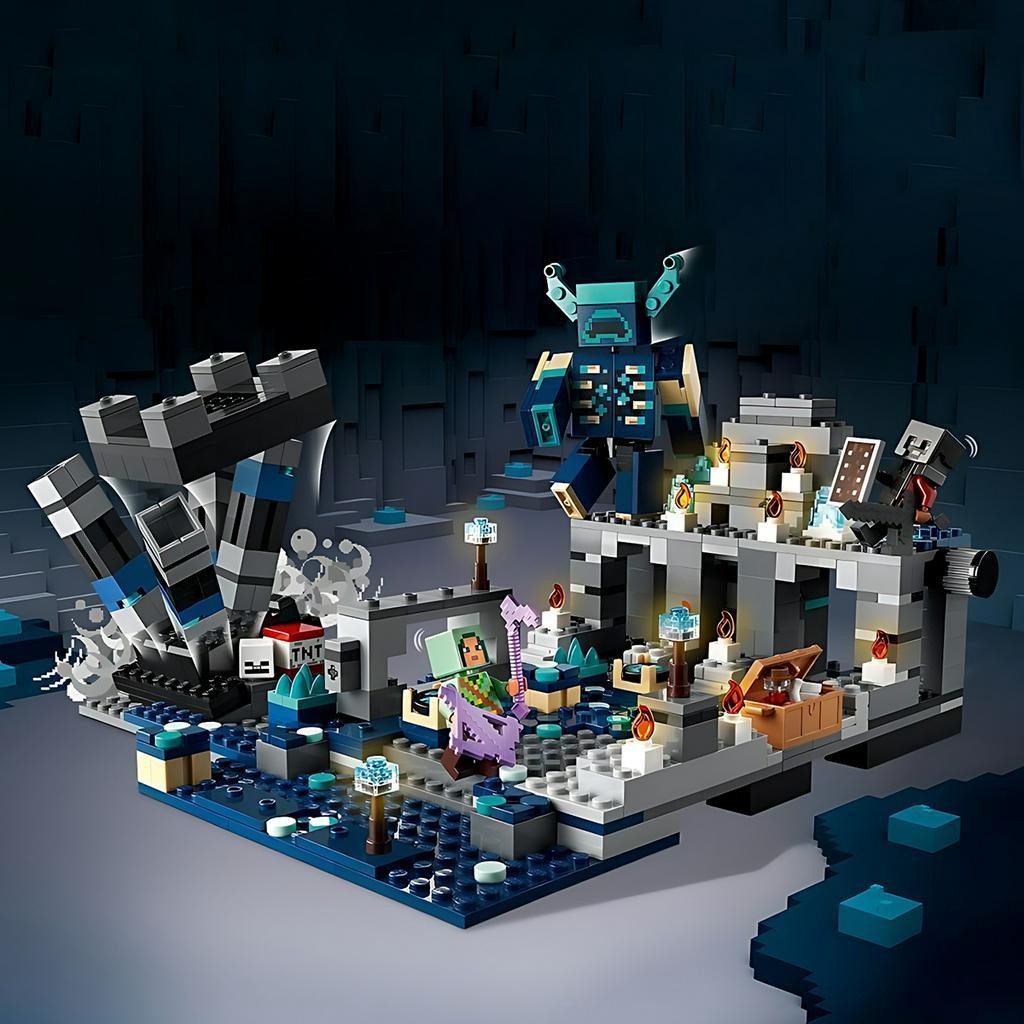 Compatível Com Meu Mundo Minecraftter 21246 The Deep Dark Battle Action Figures Building Brick Blocks Toyscompatível Leg