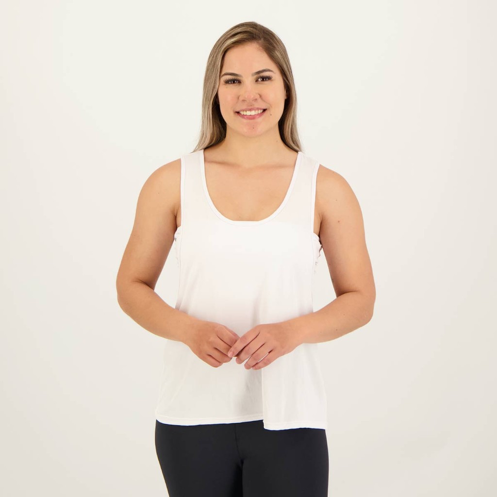 Regata Cavada Selene Feminina Branca em Oferta na Shopee