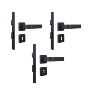 Kit 3 Fechaduras Interna Roseta Módena Preto Fosco MGM 40mm em Oferta na Shopee