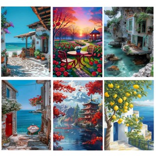 5D DIY Pintura Diamante Bordado Mar , Beleza À Beira-Cenário , Acrílico , Arte Em Tela , Mosaico Artesanato Artesanal Lazer Relaxamento Decoração De Parede em Oferta na Shopee