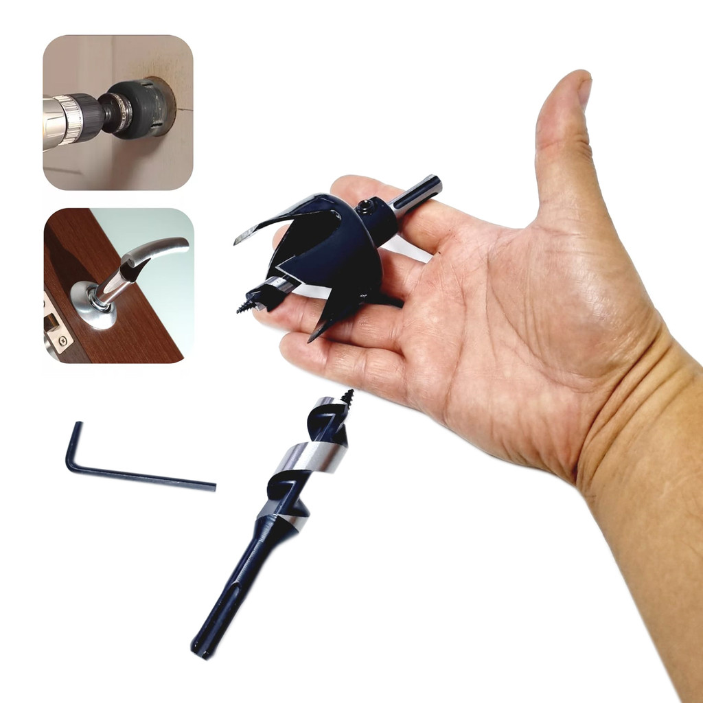 Kit 2 Brocas Cava Instalação Fechadura Gabarito 22x54mm