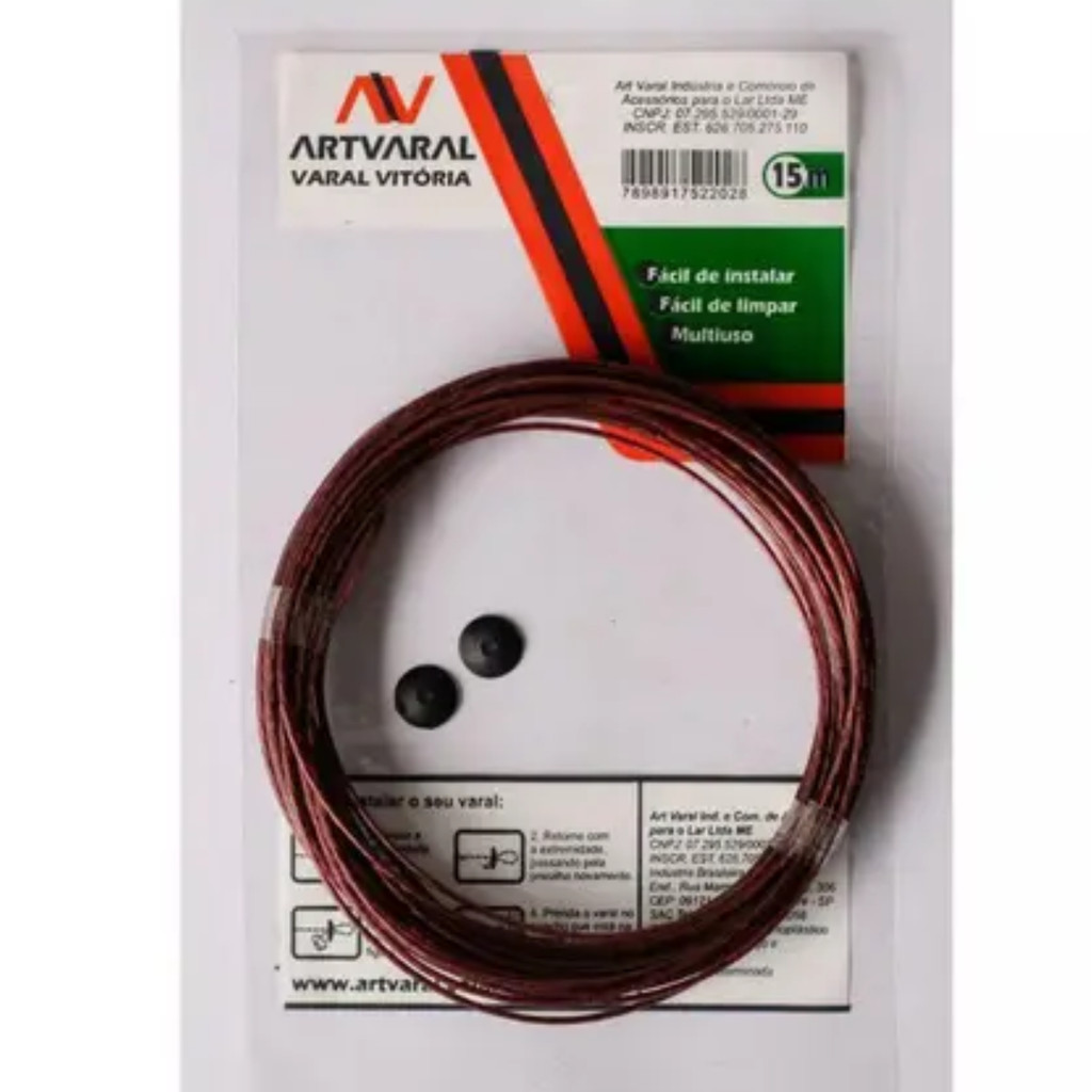 Corda para Varal Vitória Aço 15Metros 1,65mm Art Varal