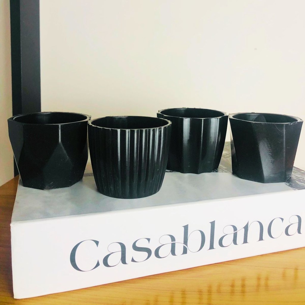 kit 4 mini vasos texturados para cactos,suculentas e plantas pequenas Tam:5,5x6,5