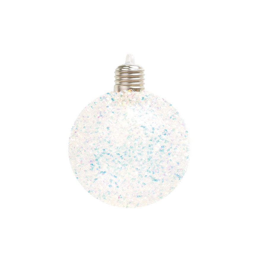 Bola de Natal com Glitter - Prata - 10cm - 1 unidade - Cromus - Rizzo