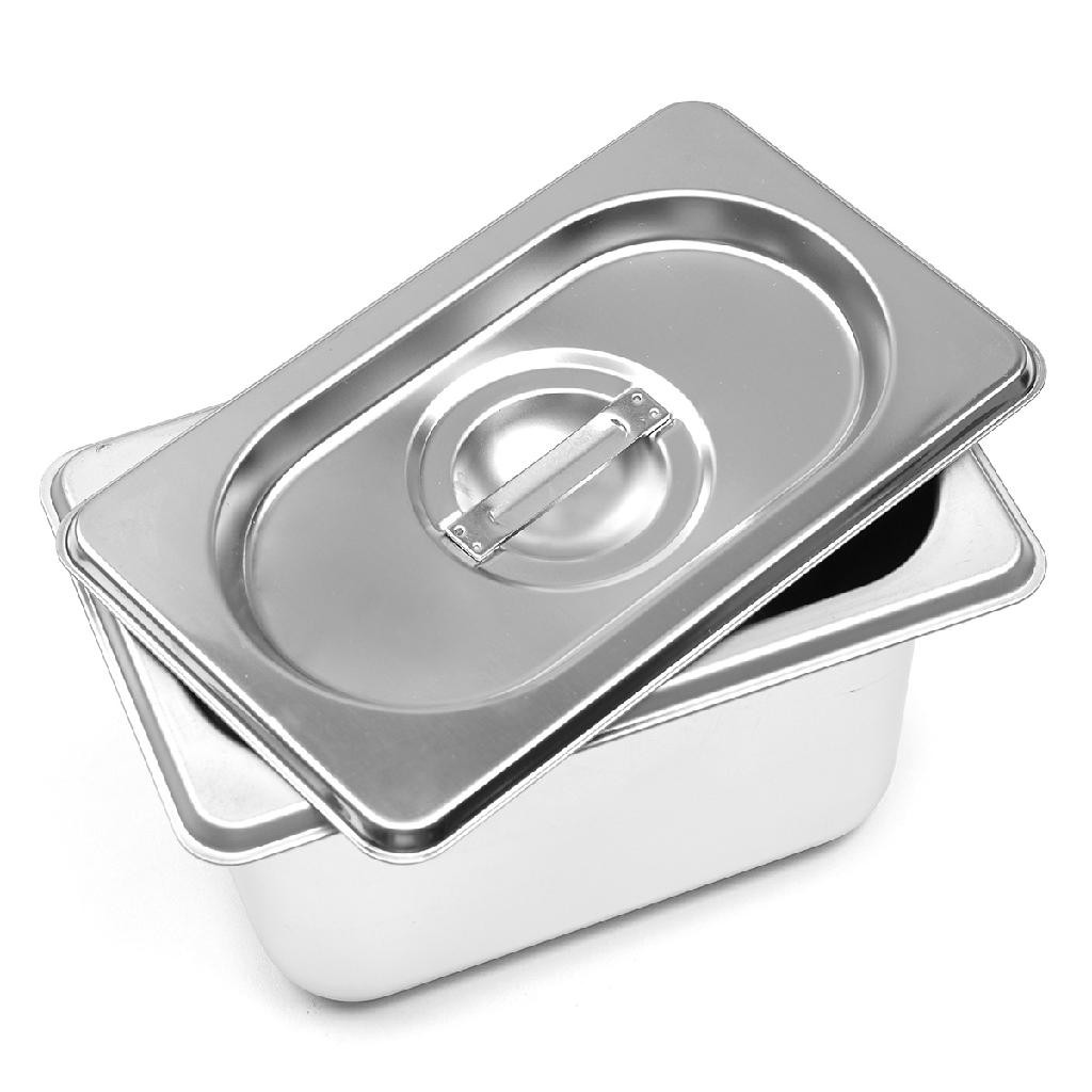 Kit Cuba Gastronômica Tampa Gn 1/9 10cm Inox Rechaud Buffet