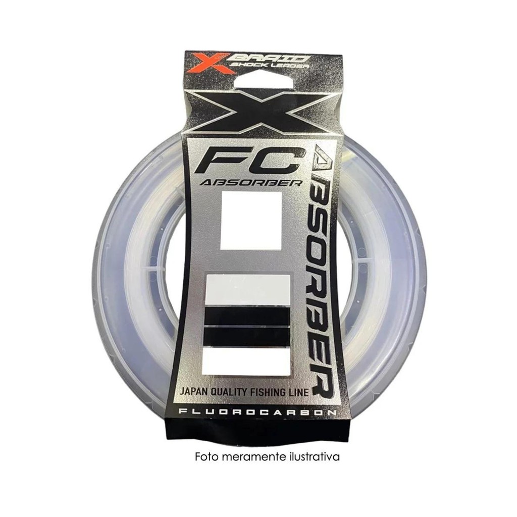 Linha Para Pescaria Leader X-braid Fc Absorber 24 0,86mm 90lb-40,82kg 50m 100% Fluorcarbono