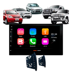 Central Multimídia 7 Polegadas MP5/BT Carplay Android + Moldura Preta Focus KA Escort Ranger F250