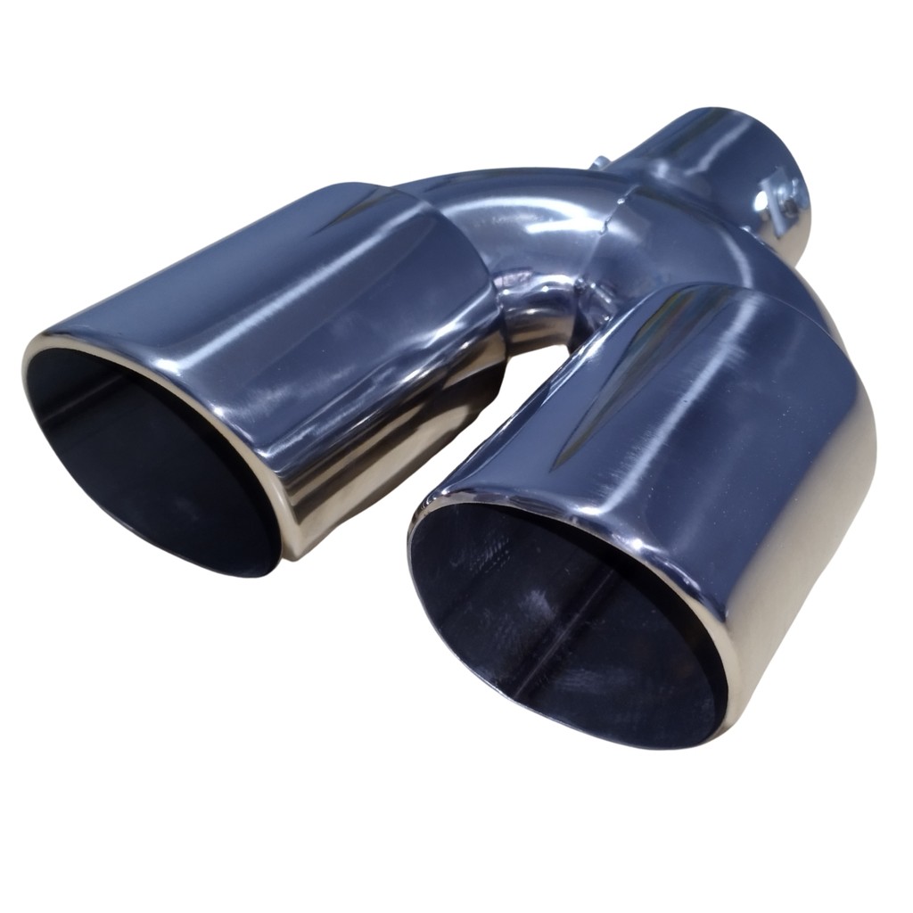 Ponteira Universal Inox Dupla Redonda Chanfrada 3,5 Polegadas