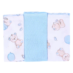 Pano De Boca Incomfral Bambi 03 Peças Estampa Urso Balão