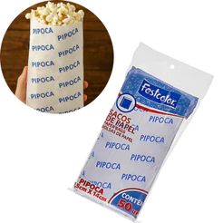 100 SACOS DE PAPEL PARA PIPOCA 7X13CM - FESTCOLOR (CHOCO)