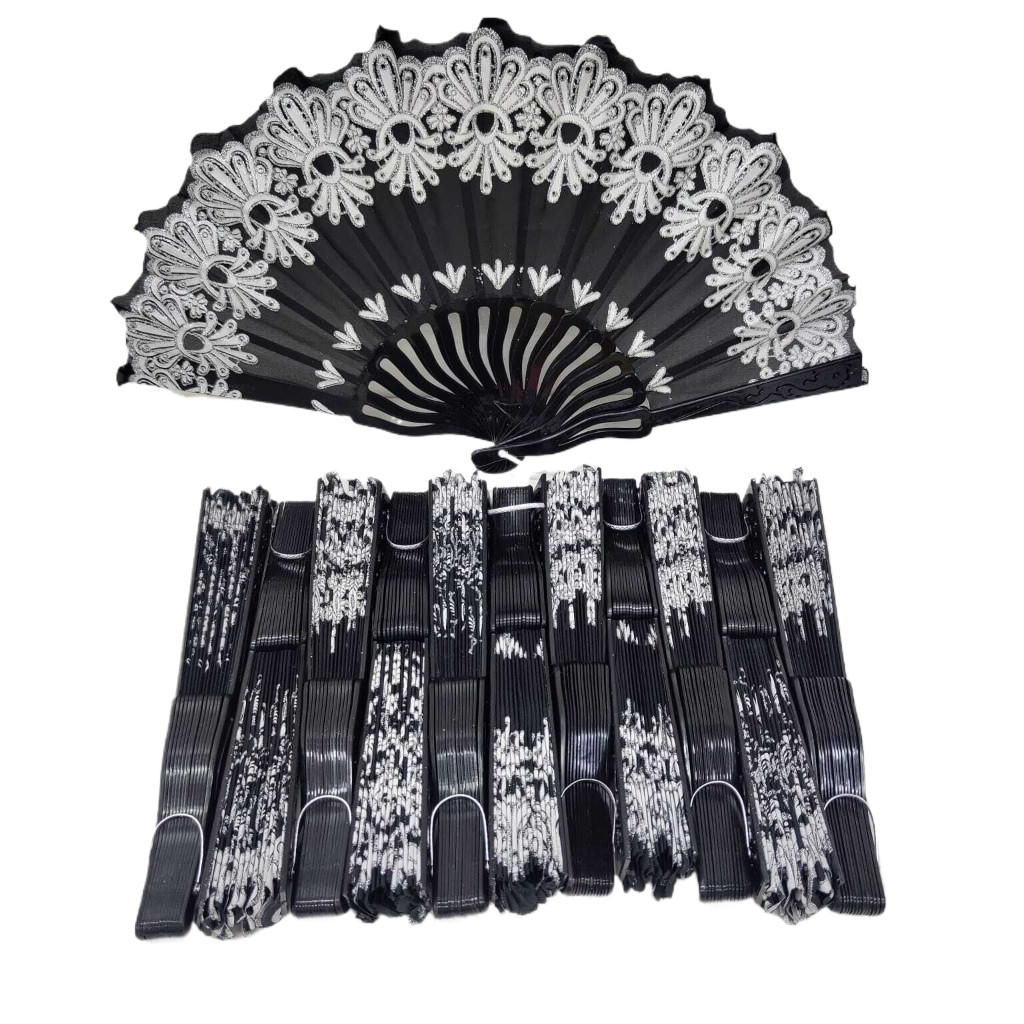 Leque Decorativo Design Preto Vibrante Charme e Praticidade em Oferta na Shopee