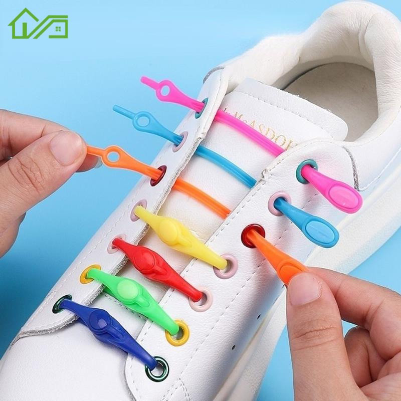12pcs/conjunto Cadarços de Silicone Elásticos Sem Amarrar Adequados para Tênis de Corrida e Botas