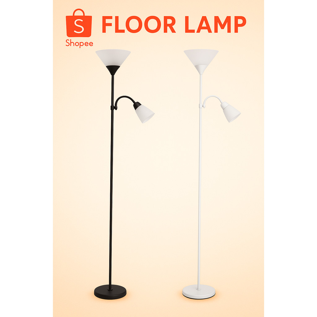 Luminária de Chão LED 1,7m com Luz Dupla Ajustável – Piso Decorativo Moderno p/ Sala, Quarto, Escritório em Oferta na Shopee