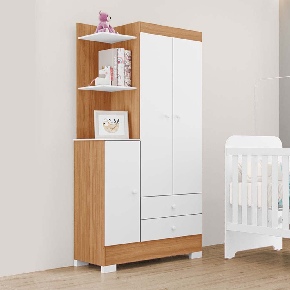 Guarda-Roupas Infantil Magia 100% MDF Tuboarte 3 Portas 3 Gavetas em Oferta na Shopee