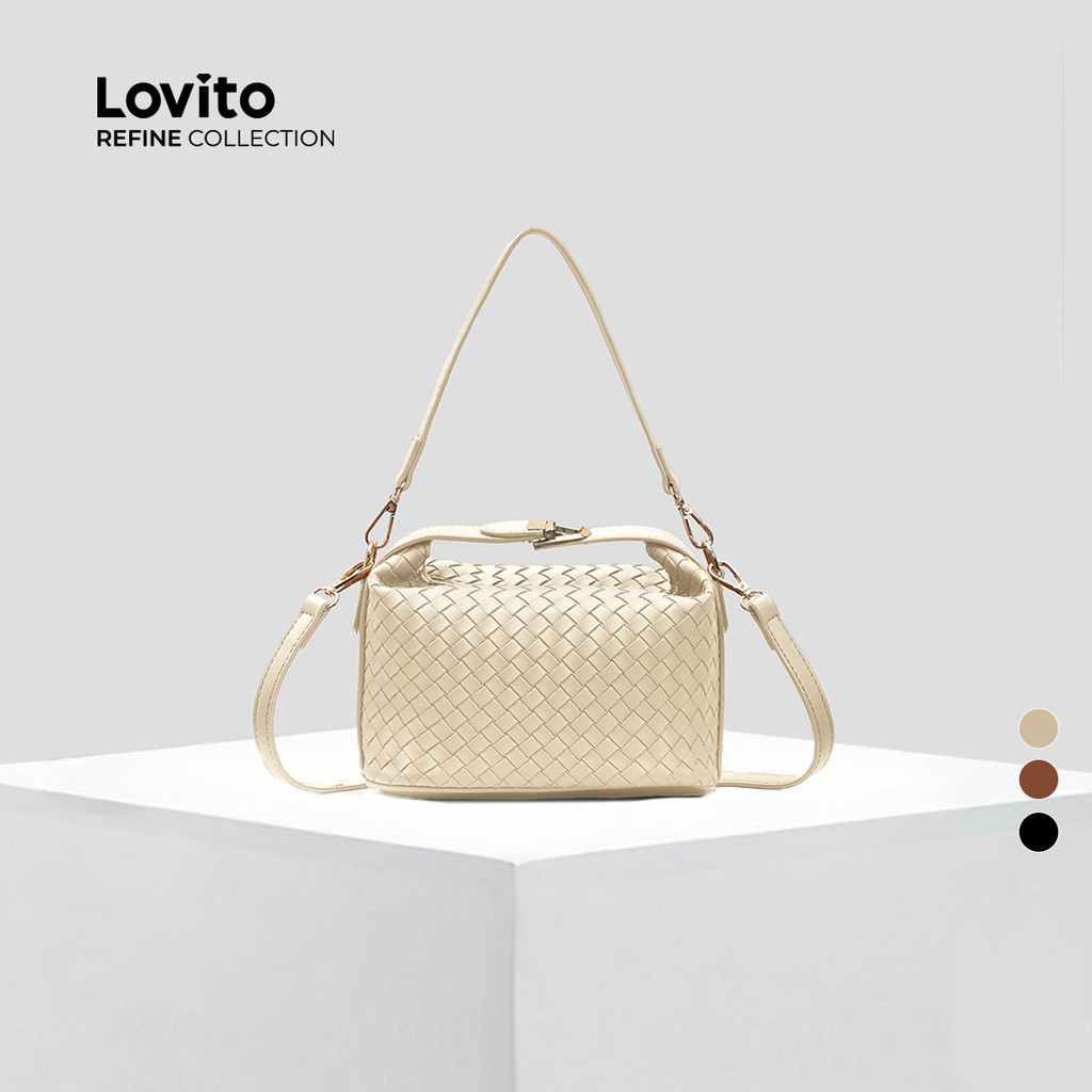 (Lovito Refine) Casual Pequena Bolsa E Elegante Pequena Bolsa De Ombro Para Mulher LFR13110 em Oferta na Shopee