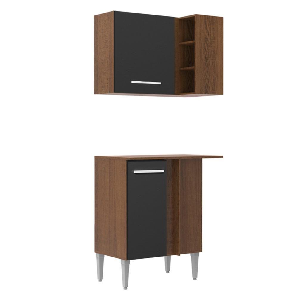 Kit Canto Reto Madesa Emilly com Armário Aéreo Adega Balcão em Oferta na Shopee