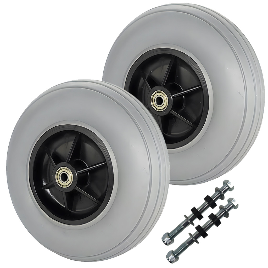 Par Roda Pneu Dianteiro 200x50 Maciça Aro 8 Cadeira De Rodas