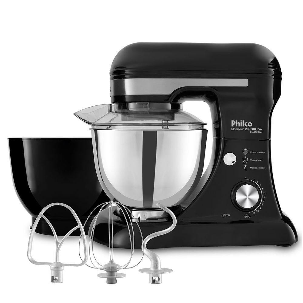 Batedeira Planetária Philco PBP600P Turbo Inox Double Bowl 600W 110V