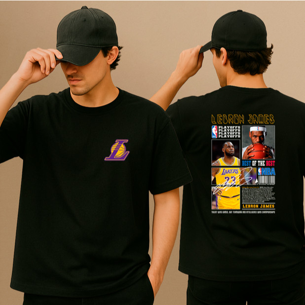 Camiseta Unissex Jogador NBA Lebron James Los Angeles Lakers - Camisa de Malha 100% Algodão - Envio Imediato - VS Shopp