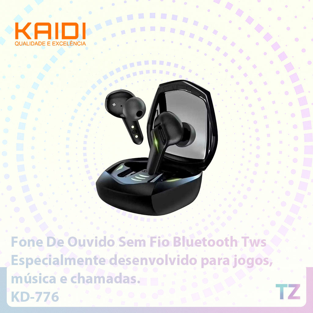 Fone De Ouvido Gamer Bluetooth Original Kaidi KD776 Fone Sem Fio TWS Fone De Ouvido